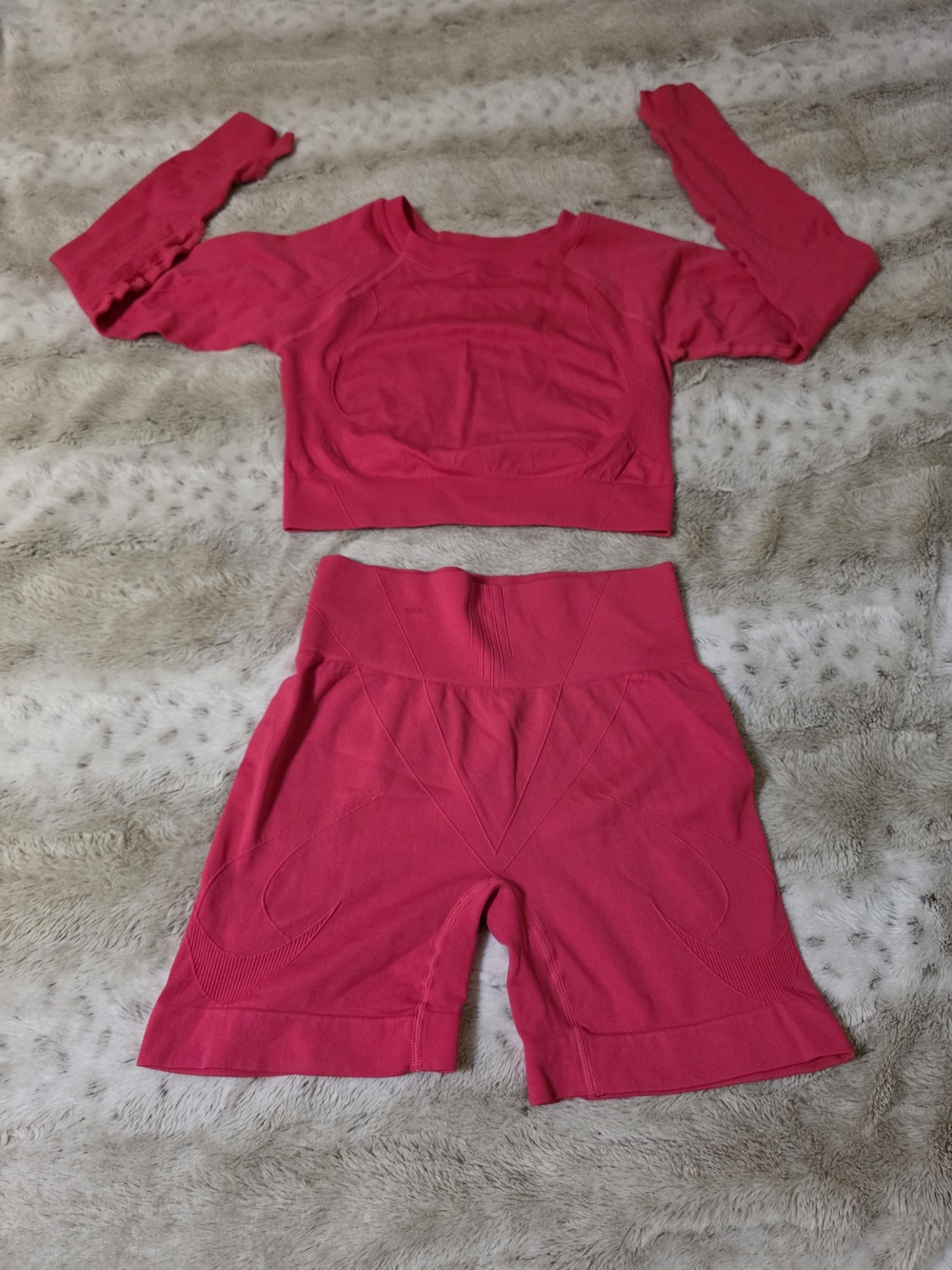 SHEIN Hot Pink Seamless Workout Leggings Set